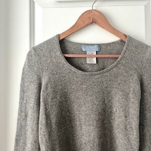 Gray Cashmere Scoop Neck Sweater
